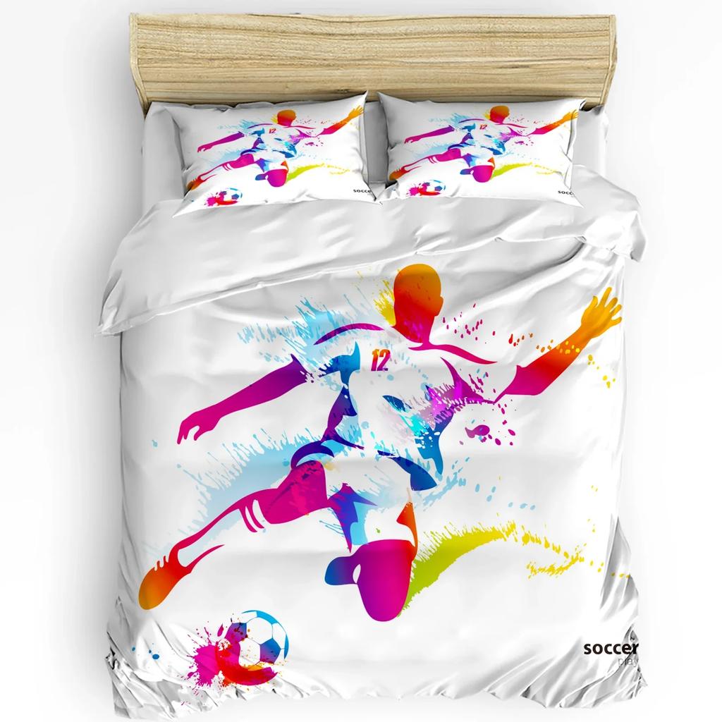 Soccer Balls Football Design Bedding Set 3pcs Duvet Cover Pillowcase Kids Adult Quilt Cover Double Bed Set Home Textile