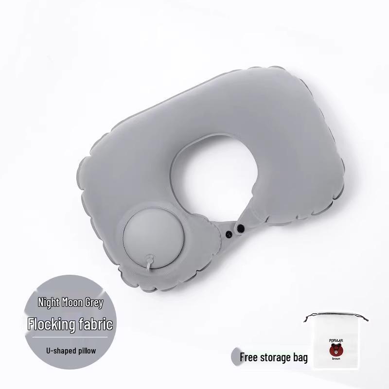 Inflatable U-shaped Neck Support Pillow for Travel - Portable and Press-type for Car & Airplane Comfort