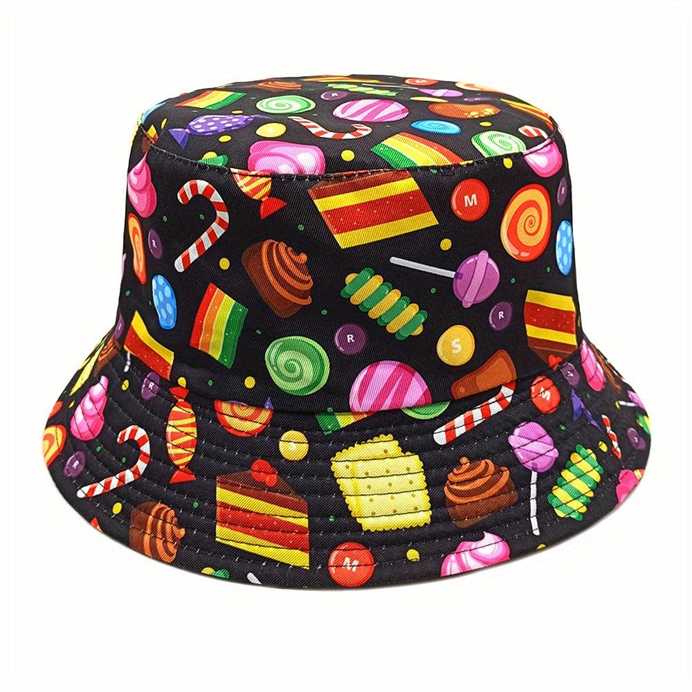 

Bucket Hat with a Cute Cartoon Ice Cream Pattern Suitable for Both Men and Women Perfect for Outings