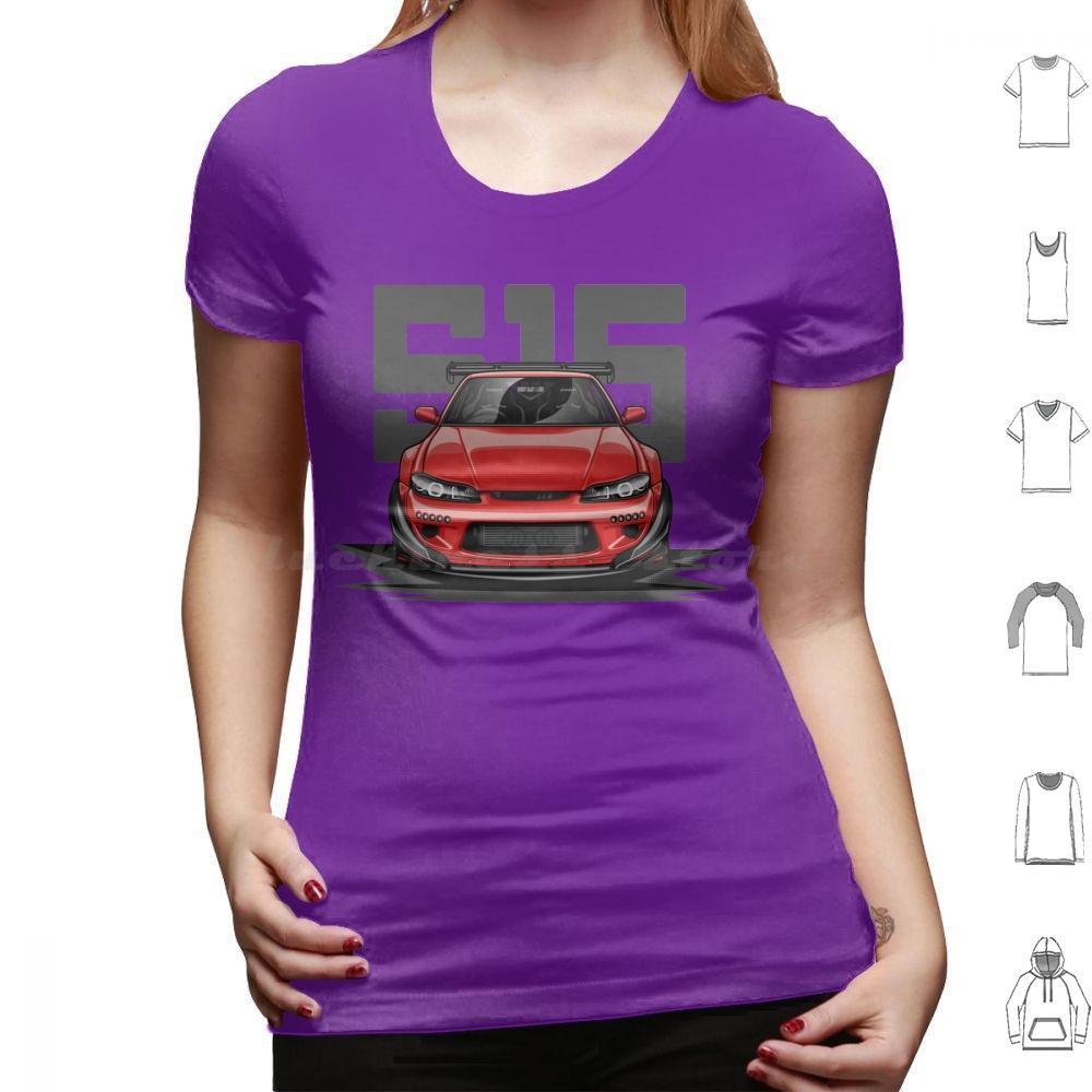 Silvia S15 Front  Candy Red  T Shirt 6xl Cotton Cool Tee Car Automotive Racing Vehicle Race Cool Sports Supercar Fitment Man