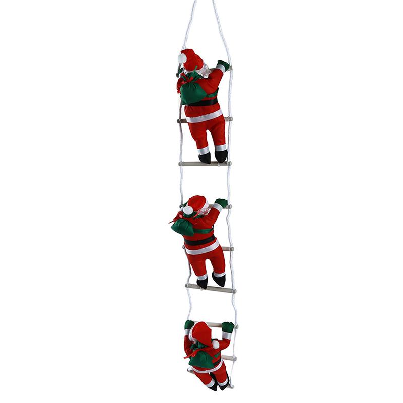Christmas Household Goods Santa Claus Climbing Ladder Doll Xmas Tree Hanging Decoration Indoor Door Wall Pendant New Year Gifts