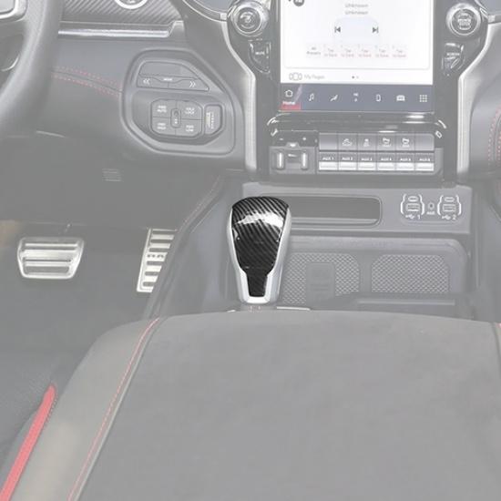 Car Gear Shift Knob Cover Trim For Dodge Ram 1500 21-26 Accessories Carbon Fiber