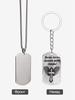 Stainless Steel Keychain and Necklace, Engraved with The Inscription “May Angels Guard You, Amen,” A Gift for Believers.