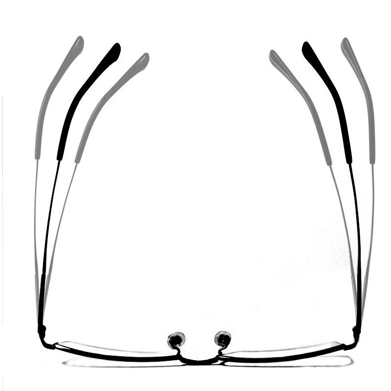 Square Anti-Fog Anti-Scratch Crystal Reading Glasses For Men Presbyopic Eyewear With Glass Lenses Metal Hyperopia Eyeglasses+3.5