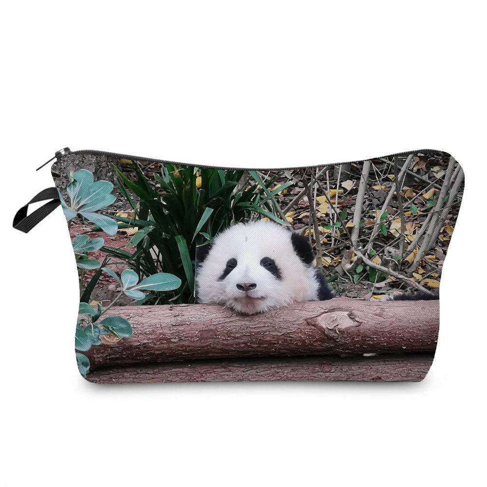 Women  Panda Print Cosmetic Bag Toiletries Organize Travel Storage Case KTB
