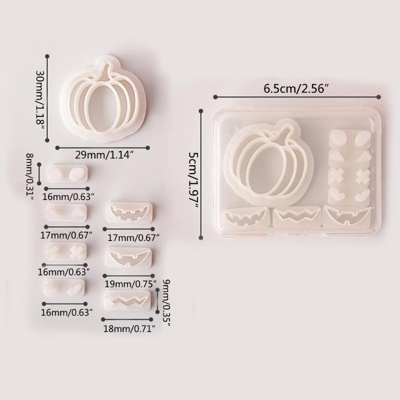 Soft Pottery Clay Cutter Halloween Pumpkin Earring Cut Mold Clay Earring Cutters Mold DIY Pottery Tools for Beginners