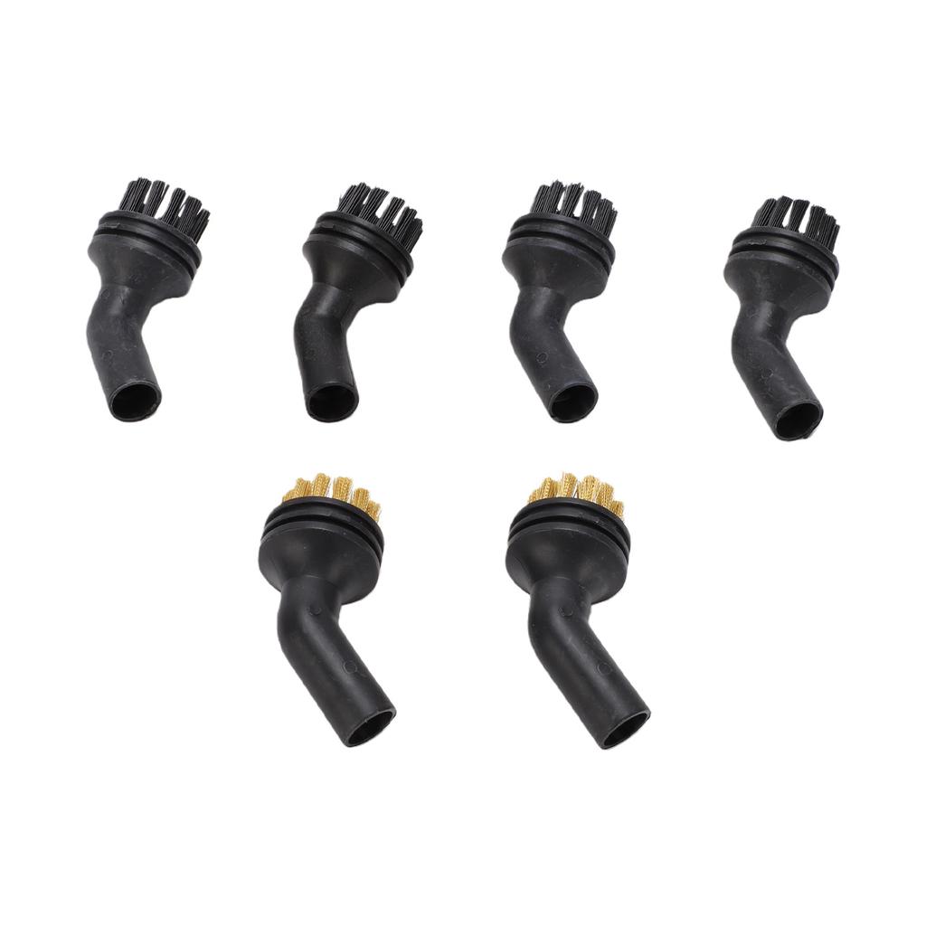 6er-Pack Dampfreiniger Bürstenköpfe Messing Nylon Bürstenhaare Aufsätze mit Aufbewahrungsbox für Handdampfgerät Fliesen
