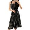 Ladies' Polka Dot One Shoulder Dress Women's Polka Dot Single-Shoulder Suspender Dress