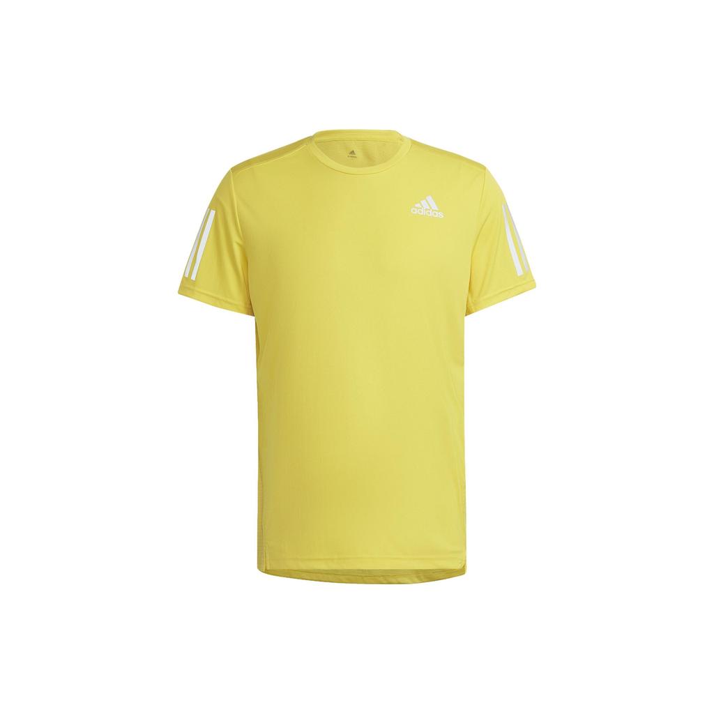 Adidas Logo Print Round Neck Short Sleeve T-Shirt Men T-Shirts Yellow HL5991