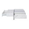 Home High-Gloss Coffee Table Marble Panel with 3 Drawers App Control Colorful Side Light Strip Rectangle Shape LED Tea Furniture