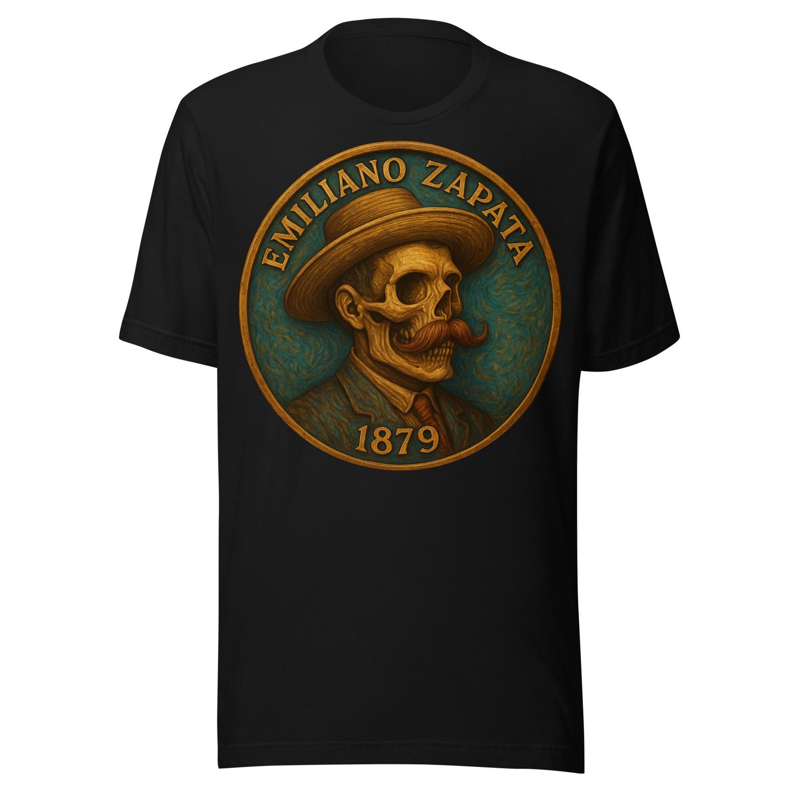 Emiliano Zapata 1879 Moneda Vintage Mexican Coin Art – Historic Revolutionary Inspired DesignUnisex t-shirt 2XL