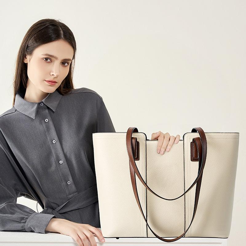 Tote bag first layer cowhide large-capacity women's bag commuting to work shoulder handbag