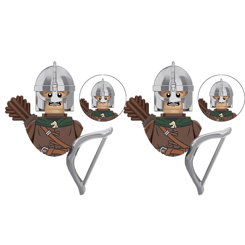 Średniowiecze Seria Władca Pierścieni Królewska Gwardia Rycerzy Lohan Starożytni Łucznicy Figurki Żołnierzy Klocki Zabawki dla Dzieci