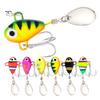 6Pcs 10G/5CM VIB Fishing Lure with Treble Hook Spinning Sequin Long Casting Metal Hard Artificial Spinner Bait Saltwater Freshwater Bass Walleye
