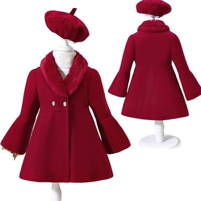 Manteau d'hiver pour filles et enfants Veste Col en peluche Vêtement d'extérieur pour bébé Fille Vêtements d'extérieur pour enfants Vêtement extérieur