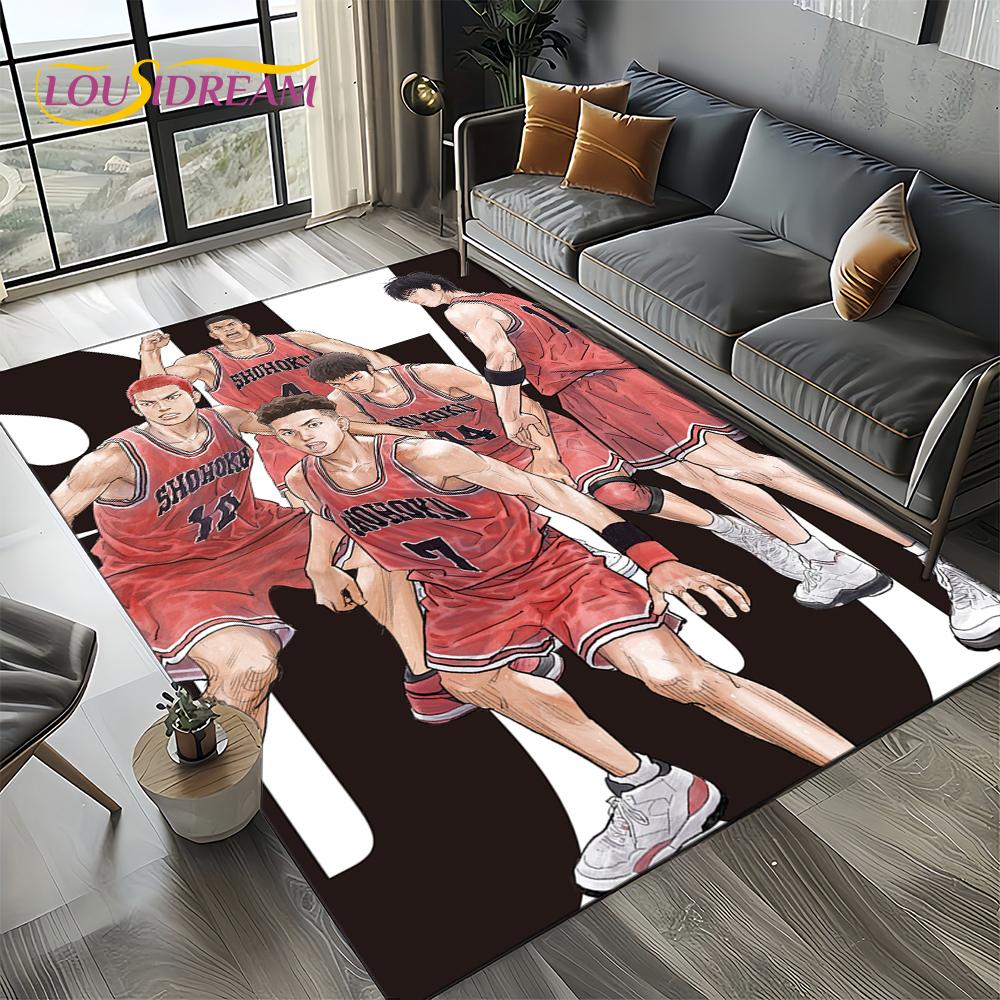 2025 New Cartoon Slam Dunk Anime Basketball Carpet Rug for Bedroom Living Room Home Sofa Decoration,kid Play Decor Floor Mat