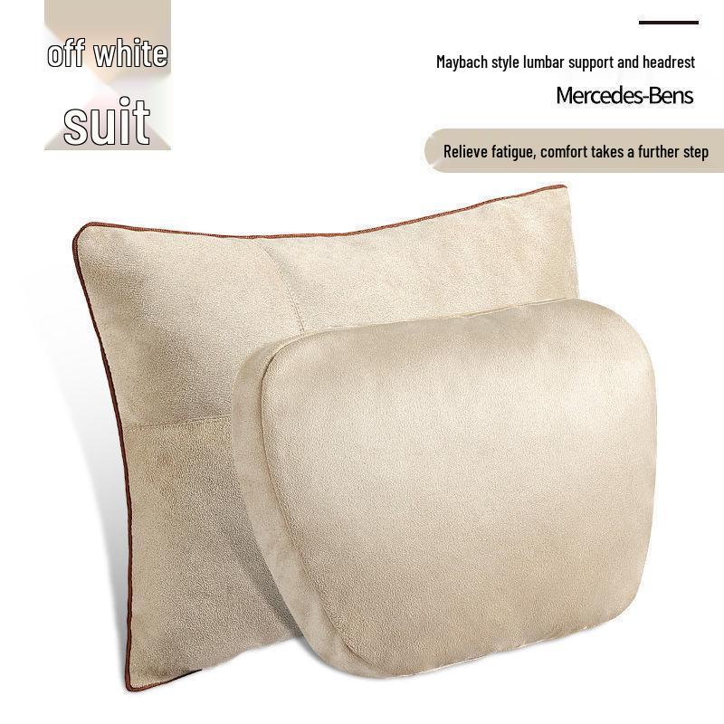 Compatible with Mercedes-Benz S-Class Maybach Headrest, Driver's Seat Backrest, and Neck Pillow; Imitation Aviation Seat Neck Pillow.