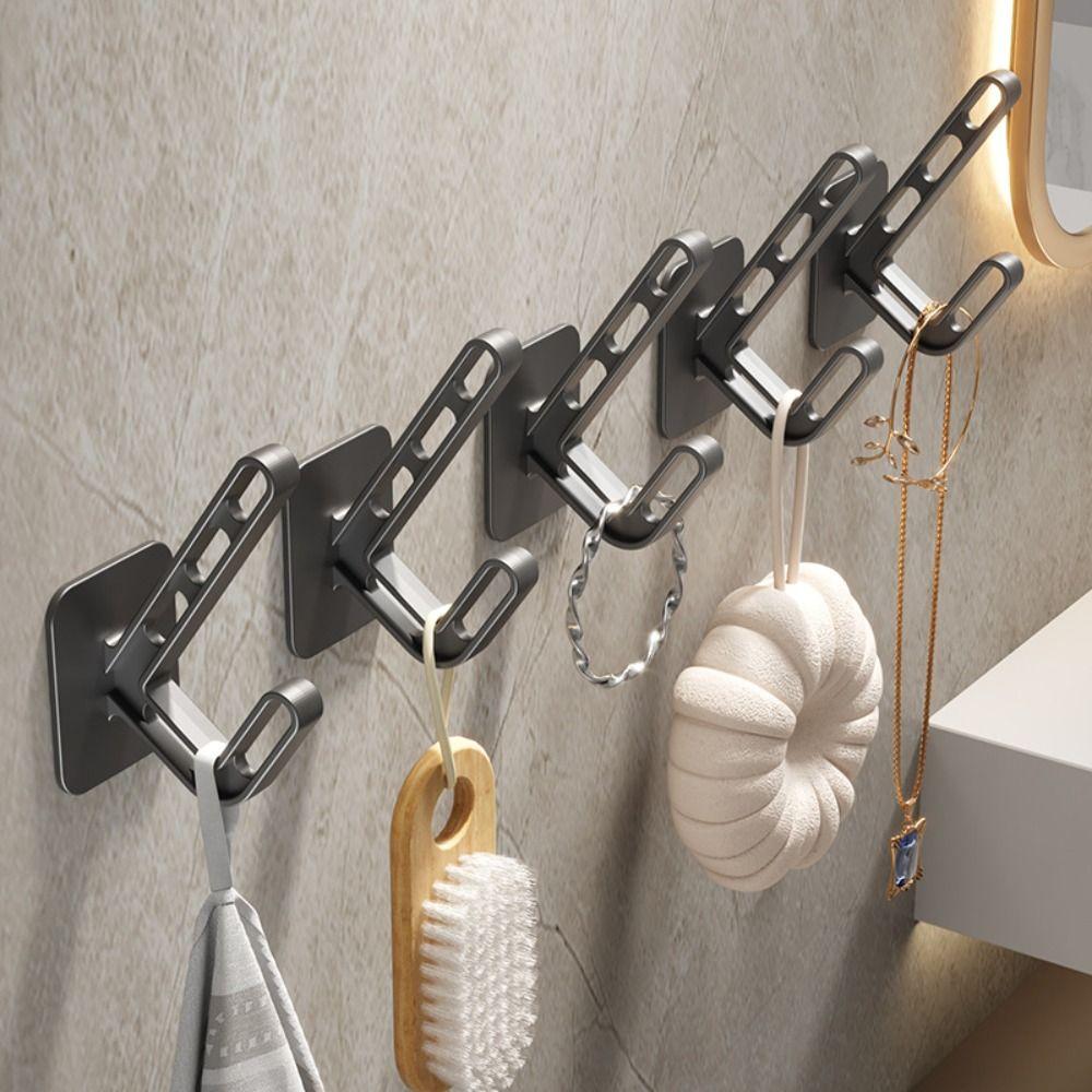

3Pcs Wall Mounted Bedroom Clothes Storage Hooks Bathroom Hangers Home Storage Supplies білий