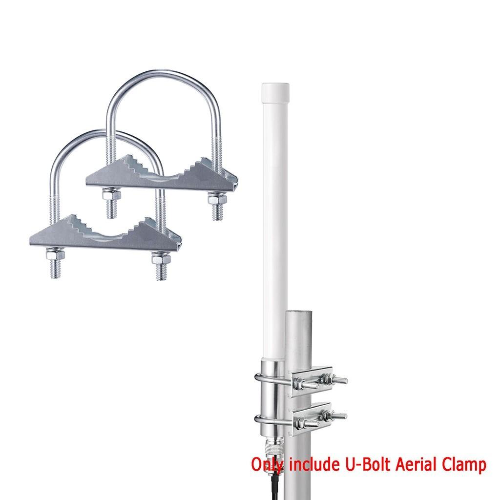 2PCS U-Bolt Mast Clamp Pole Bracket Pipe Mount for CB Ham TV For Yagi Wifi Antenna