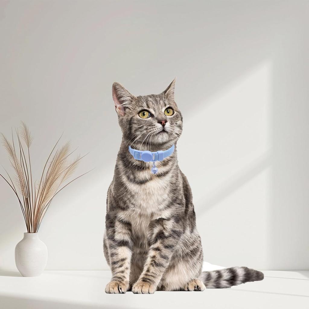 Breakaway Cat Collar with Bell, Safety Buckle Kitten Collar, Elastic Strech Quick Release, Adjustable Lightweight Collars for Girl Boy Cats, Pet