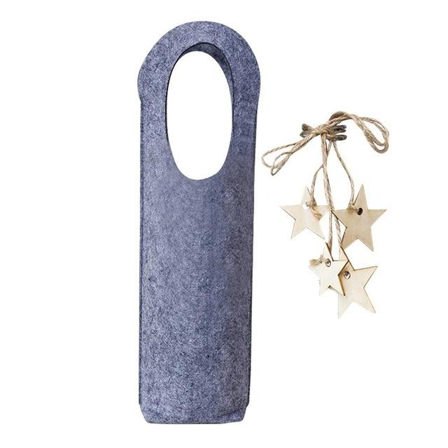Christmas Red Wine Bottle Cover Star Pendant Felt Christmas Wine Cover Red Wine Gift Felt Bag
