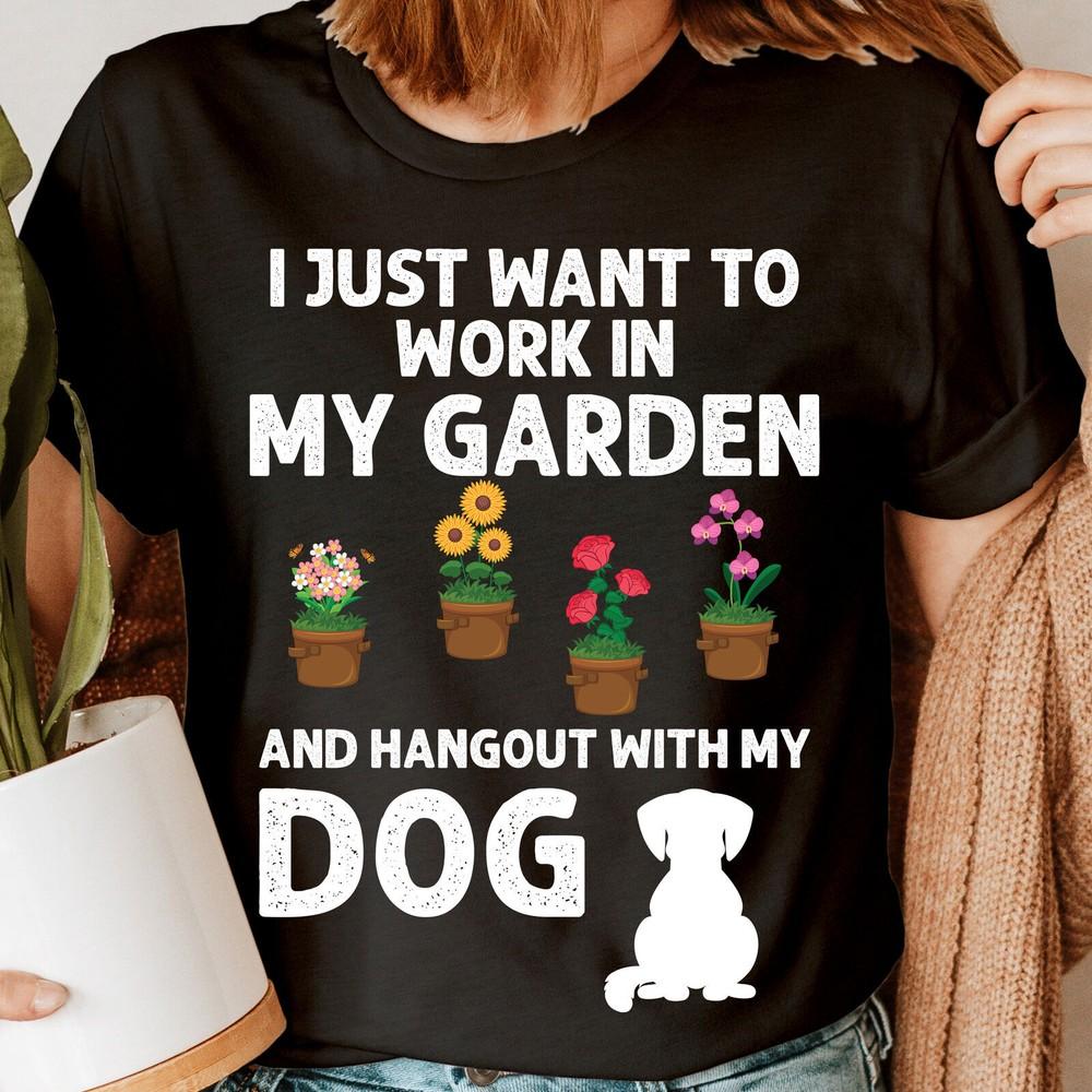 

Garden Hangout With Dog Plant Lover Shirt,Gardenin wbr/ g Shirt Gardener T-Shirt #GDRN S