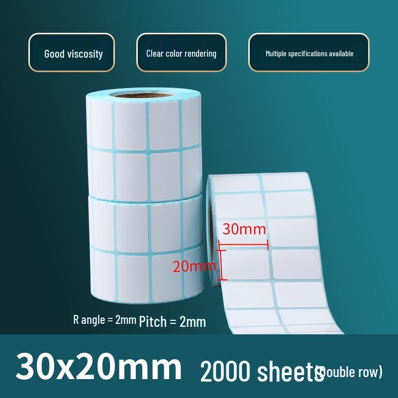 Durable 60x40mm Thermal Label Paper: Blank Adhesive Barcode Labels for Supermarket Pricing 80*50