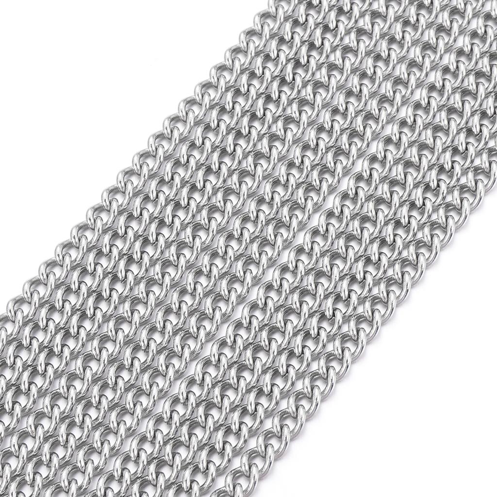5Yards Stainless Steel Chains 1/1.5/2/2.5/3/3.5/4.5mm Bulk Link Chains For DIY Jewelry Making Necklace Bracelets Accessories