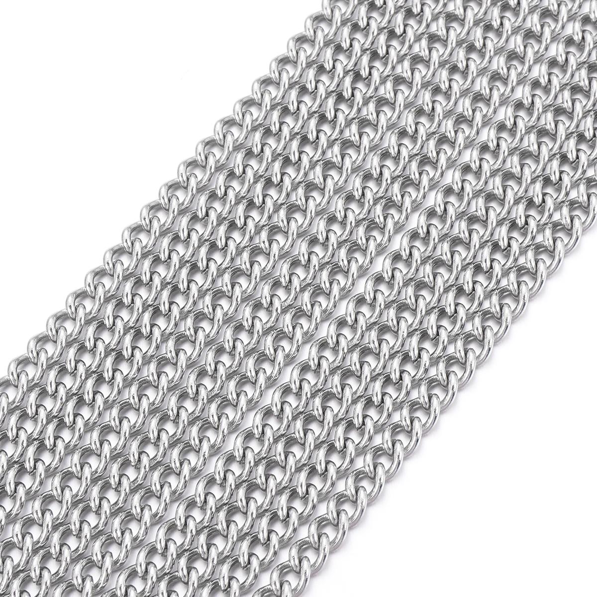 

5Yards/Bag 1-4.5mm Stainless Steel Chains Link Chains For DIY Necklace Bracelet Jewelry Making Findings Accessories Wholesale 1mm