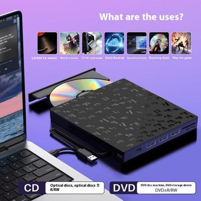 Portable External DVDs Drive RWs Burners Two Interfaces USB Type C Fast Speed CDs DVDs Recorders Player