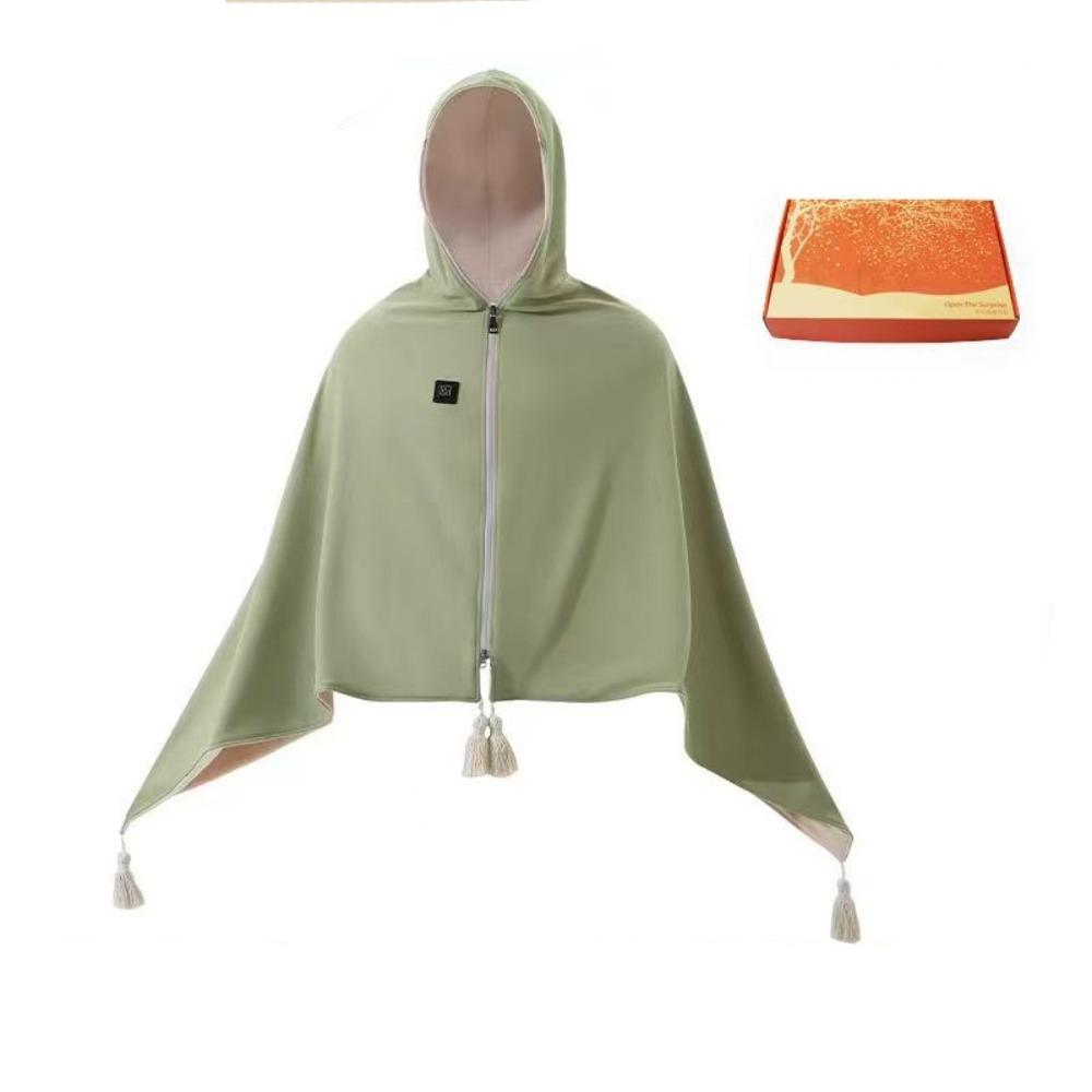 Wearable Hooded Shawl 3 Heating Levels Heating Lap Blanket USB Electric Heated Blanket Office