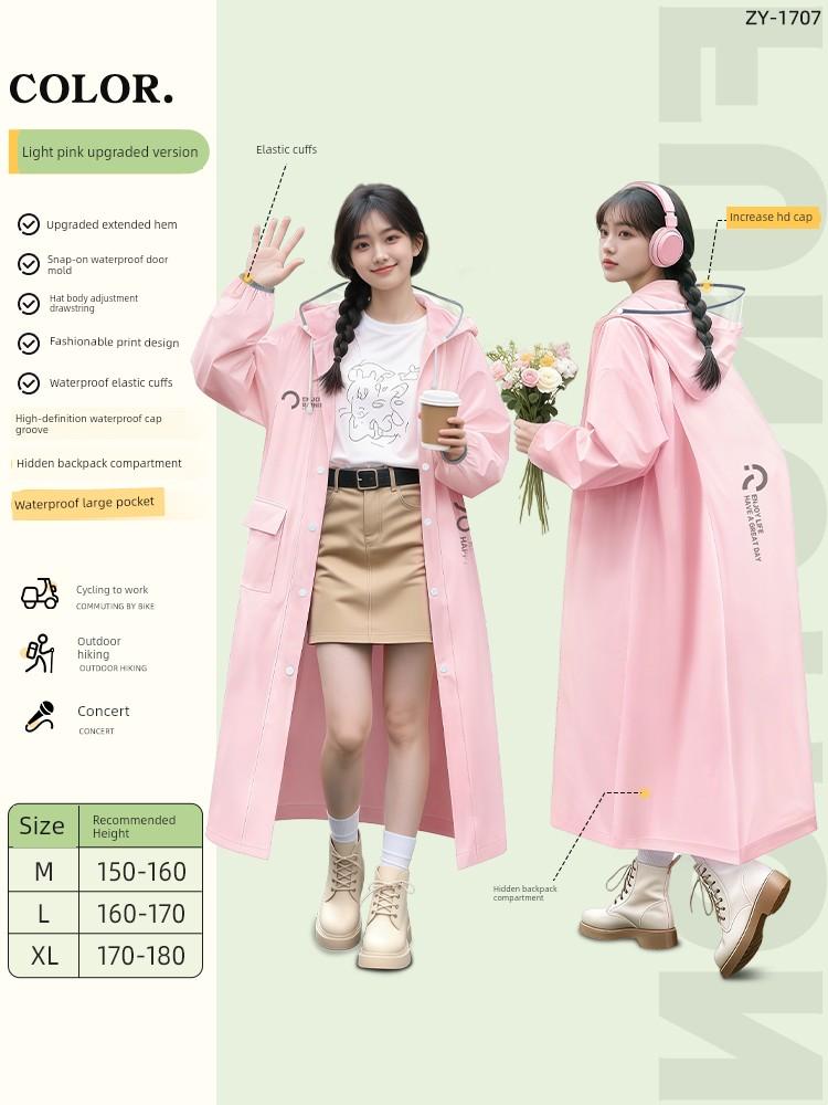 Long Raincoat for Electric Scooters, Full-Body Storm-Proof, Women's Style, Adult Outerwear, Single-Person, New Model, Electric Scooter