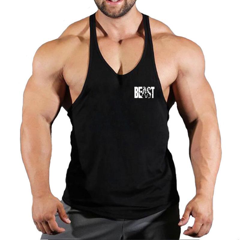 Gilet da Fitness Atletico da Uomo - Traspirante, Spalline Sottili, Cotone, Taglie Forti