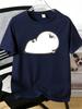 Unisexs Tee Lazy White Round Cartoon Chick Graphic Print Cotton Short Sleeve Male Casual Streetwear Outdoor Daily Basic Fashion Top