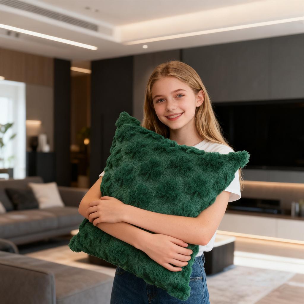 Christmas Lights Embroidered Pillow Case American Retro Living Room Sofa Pillow Cushion Christmas Atmosphere Home Decoration