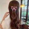 Red Rose Bun Hair Clip Headwear Female Head High-grade Feeling Half A Shark Clip Delicate Butterfly Hair Clip
