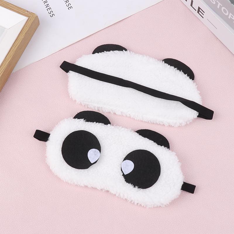 Roztomilý design Doplňky Plyšová panda obličej Oční maska na spaní Cestovní Měkká oční stínítko Přenosný kryt na spaní