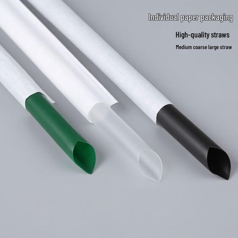 Disposable Pointed Drinking Straws for Boba Tea