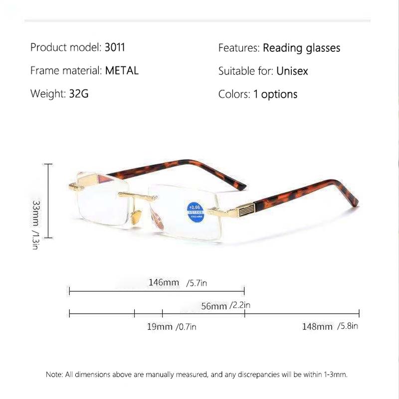 Frameless Edge-cutting Anti-glare Photochromic Glasses, Fashionable Metal Style Vintage Photochromic Glasses 3011