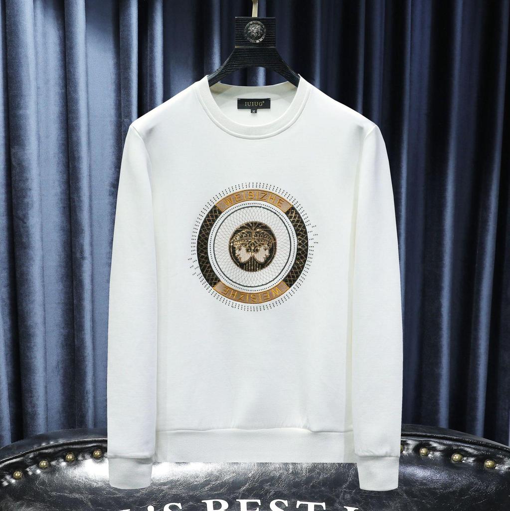 Sudadera de Hombre con Bordado de Dibujos Animados y Cuello Alto - Moda Urbana de Otoño, Jersey de Algodón de Manga Larga