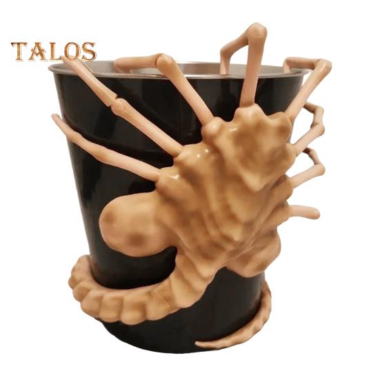 3D Facehugger Popcorn Bucket Large Capacity Portable Heavy Duty Metal Popcorn Snack Bowl Container Sci-Fi Horror Movie Fans Gift
