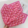 Lemon Print Square Silk Scarf Elegant Head Wrap Hair Band Lightweight Yellow Neck Scarf  for Women