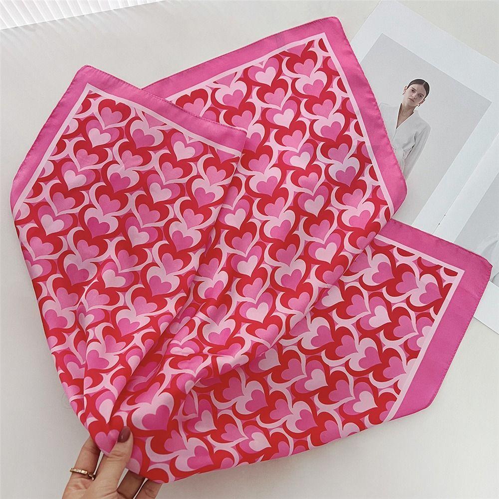 Lemon Print Square Silk Scarf Elegant Head Wrap Hair Band Lightweight Yellow Neck Scarf  for Women