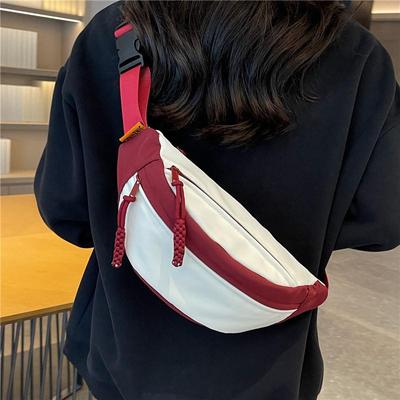 Japanische Messenger Bag in Kontrastfarbe für Damen – Vielseitige Hüfttasche für Studenten, Sport und Freizeit