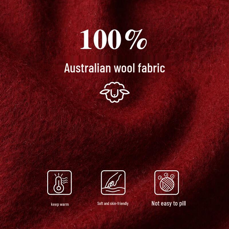 Hengyuanxiang Women's Pure Wool Embroidered Scarf