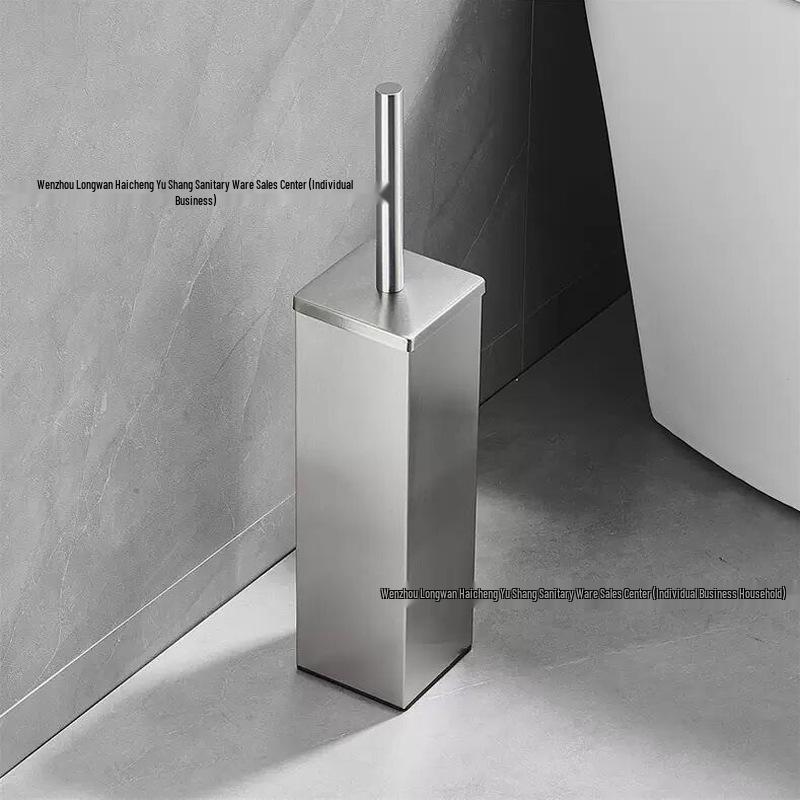 Stainless Steel Wall-Mounted Toilet Brush Set with Lid - Odor-Proof Bathroom Cleaning Tool