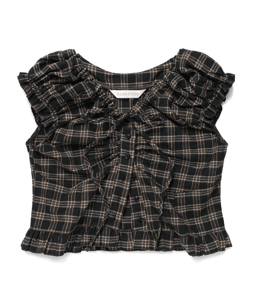 PLUNASTUDIO Classic Check Bustier_Black
