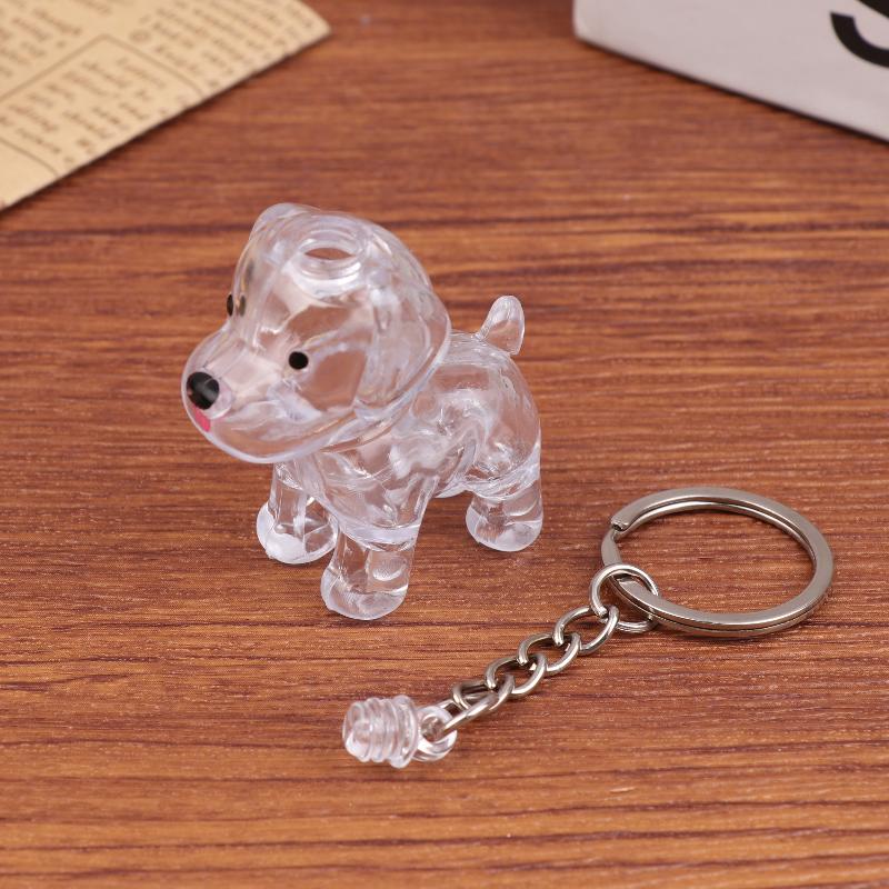 Clear Puppy Hair Memorial Keychain Capsule Pet'S Dog Fur Container Diy Pendant Keychain Decor Pet Lovers Home Display Gifts