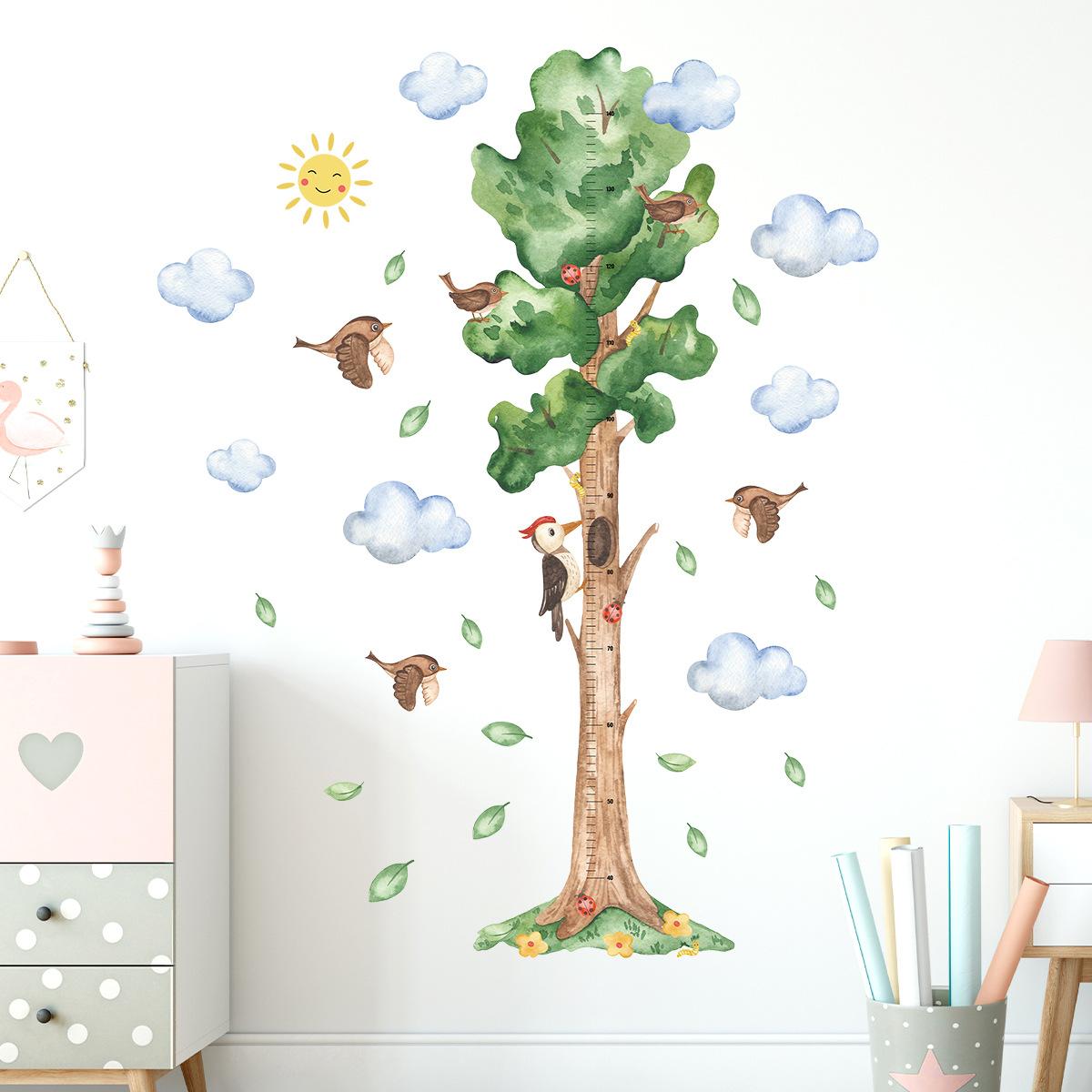 

2Pcs Tree Woodpecker Bird Wall Sticker Kids Room Bedroom Decoration Wall Decals Children Room Decor for House Living Room DIY 30x90CM 2pcs