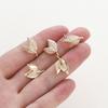 2/4pcs Leaf 11*15MM 18K Gold Color Brass Tree Leaf Leaves Stud Earrings Pins High Quality Jewelry Findings Accessories